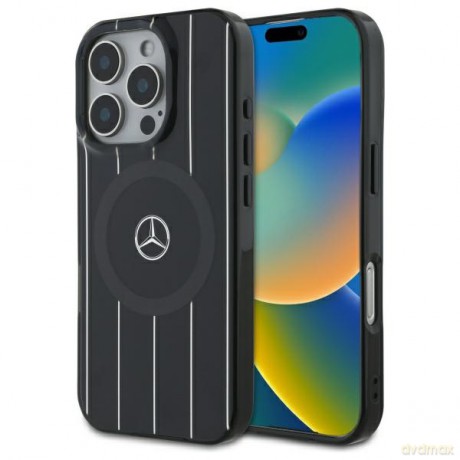 Mercedes nakładka do iPhone 16 Pro 6,3 MEHMP16L23HRSK Hardcase MB Double Layer Crossed Lines MagSafe czarna