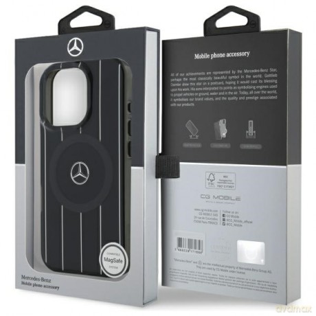 Mercedes nakładka do iPhone 16 Pro 6,3 MEHMP16L23HRSK Hardcase MB Double Layer Crossed Lines MagSafe czarna