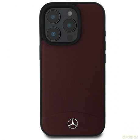 Mercedes nakładka do iPhone 16 Pro 6,3 MEHMP16L23RBARR Hardcase Textured And Plain Leather MagSafe czerwona