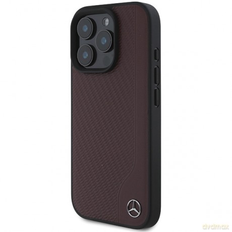 Mercedes nakładka do iPhone 16 Pro 6,3 MEHMP16L23RBGVR Hardcase MB Wood Imitation Leather MagSafe czerwona