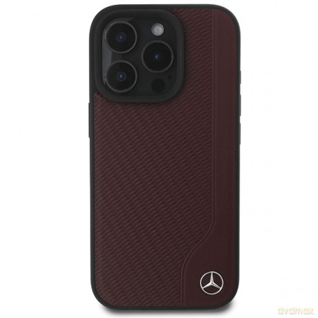 Mercedes nakładka do iPhone 16 Pro 6,3 MEHMP16L23RBGVR Hardcase MB Wood Imitation Leather MagSafe czerwona