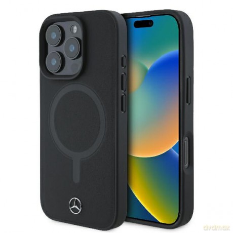 Mercedes nakładka do iPhone 16 Pro 6,3 MEHMP16L23RCMK Hardcase Smooth Leather MagSafe czarna