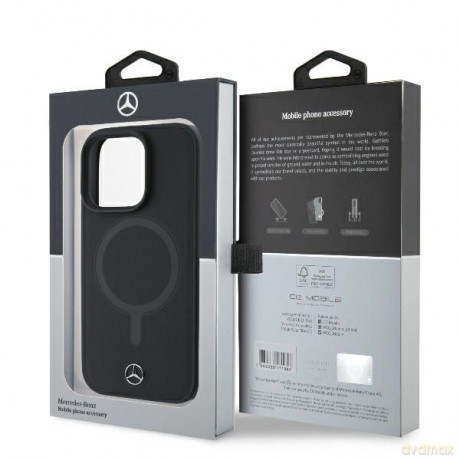 Mercedes nakładka do iPhone 16 Pro 6,3 MEHMP16L23RCMK Hardcase Smooth Leather MagSafe czarna