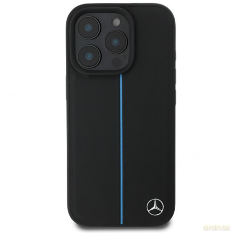 Mercedes nakładka do iPhone 16 Pro 6,3 MEHMP16L23RURBK Hardcase MB Blue Line Leather MagSafe czarna