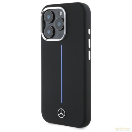 Mercedes nakładka do iPhone 16 Pro 6,3 MEHMP16L23SUMBK Hardcase Silicone Blue Stripe MagSafe czarna