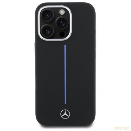 Mercedes nakładka do iPhone 16 Pro 6,3 MEHMP16L23SUMBK Hardcase Silicone Blue Stripe MagSafe czarna