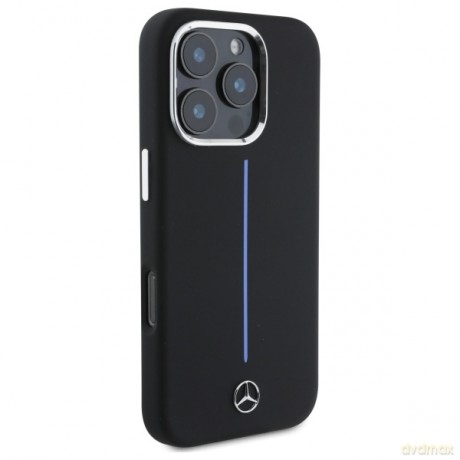 Mercedes nakładka do iPhone 16 Pro 6,3 MEHMP16L23SUMBK Hardcase Silicone Blue Stripe MagSafe czarna