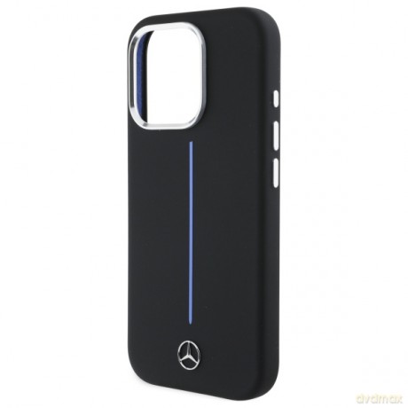 Mercedes nakładka do iPhone 16 Pro 6,3 MEHMP16L23SUMBK Hardcase Silicone Blue Stripe MagSafe czarna