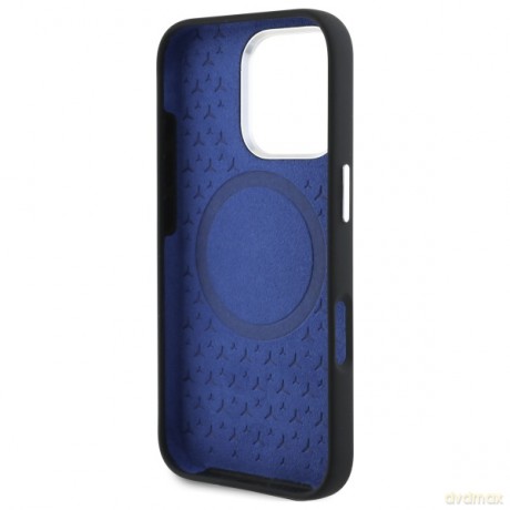 Mercedes nakładka do iPhone 16 Pro 6,3 MEHMP16L23SUMBK Hardcase Silicone Blue Stripe MagSafe czarna