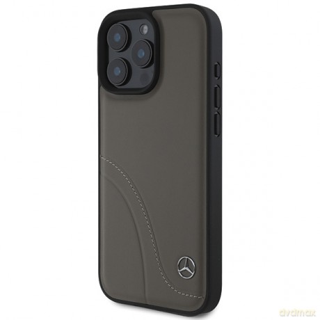 Mercedes nakładka do iPhone 16 Pro Max 6,9 MEHCP16X23RBCSB Hardcase MB Curved Stitches Leather brązowa