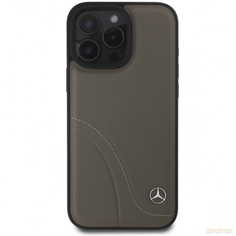 Mercedes nakładka do iPhone 16 Pro Max 6,9 MEHCP16X23RBCSB Hardcase MB Curved Stitches Leather brązowa