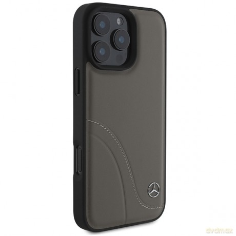 Mercedes nakładka do iPhone 16 Pro Max 6,9 MEHCP16X23RBCSB Hardcase MB Curved Stitches Leather brązowa
