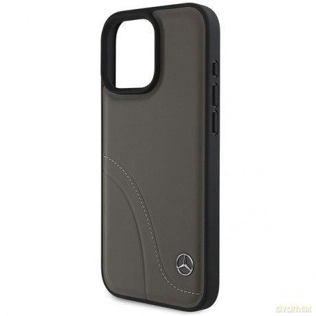 Mercedes nakładka do iPhone 16 Pro Max 6,9 MEHCP16X23RBCSB Hardcase MB Curved Stitches Leather brązowa