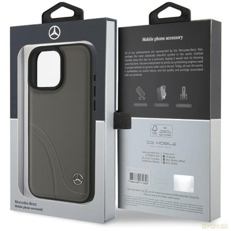 Mercedes nakładka do iPhone 16 Pro Max 6,9 MEHCP16X23RBCSB Hardcase MB Curved Stitches Leather brązowa