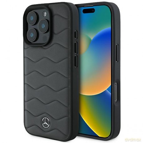 Mercedes nakładka do iPhone 16 Pro Max 6,9 MEHCP16X23RWRSA Hardcase MB Waves Leather szara