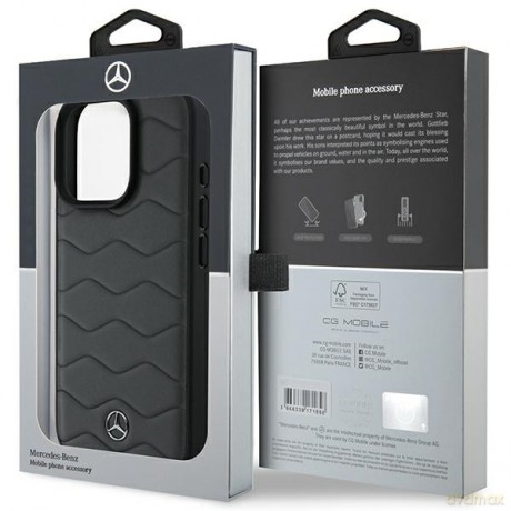 Mercedes nakładka do iPhone 16 Pro Max 6,9 MEHCP16X23RWRSA Hardcase MB Waves Leather szara