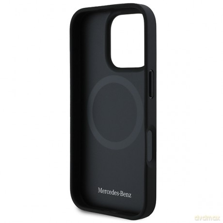 Mercedes nakładka do iPhone 16 Pro Max 6,9 MEHMP16X23RBARK Hardcase Textured And Plain Leather MagSafe czarna
