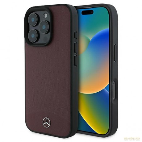 Mercedes nakładka do iPhone 16 Pro Max 6,9 MEHMP16X23RBARR Hardcase Textured And Plain Leather MagSafe czerwona