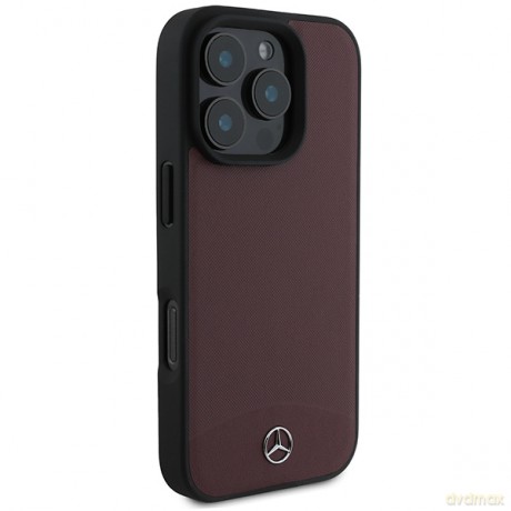 Mercedes nakładka do iPhone 16 Pro Max 6,9 MEHMP16X23RBARR Hardcase Textured And Plain Leather MagSafe czerwona