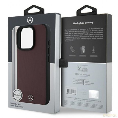 Mercedes nakładka do iPhone 16 Pro Max 6,9 MEHMP16X23RBARR Hardcase Textured And Plain Leather MagSafe czerwona