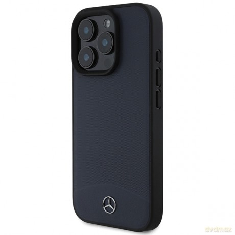 Mercedes nakładka do iPhone 16 Pro Max 6,9 MEHMP16X23RBARV Hardcase Textured And Plain Leather MagSafe granatowa