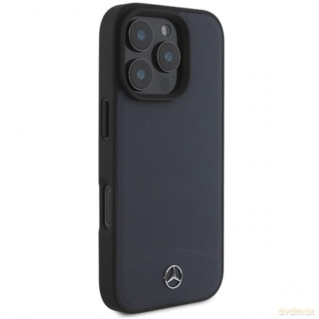 Mercedes nakładka do iPhone 16 Pro Max 6,9 MEHMP16X23RBARV Hardcase Textured And Plain Leather MagSafe granatowa