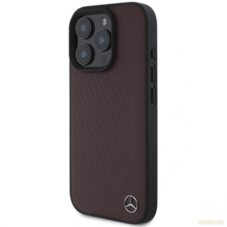 Mercedes nakładka do iPhone 16 Pro Max 6,9 MEHMP16X23RBGVR Hardcase MB Wood Imitation Leather MagSafe czerwona