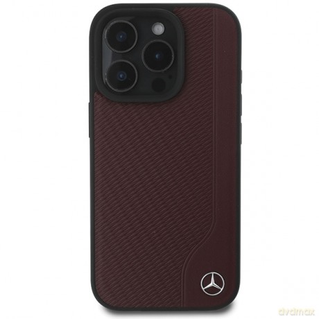 Mercedes nakładka do iPhone 16 Pro Max 6,9 MEHMP16X23RBGVR Hardcase MB Wood Imitation Leather MagSafe czerwona