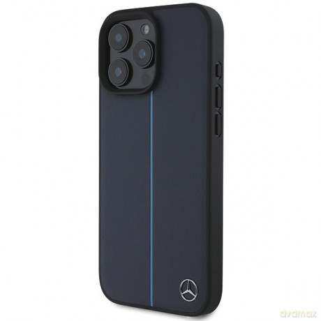 Mercedes nakładka do iPhone 16 Pro Max 6,9 MEHMP16X23RURBV Hardcase MB Blue Line Leather MagSafe granatowa
