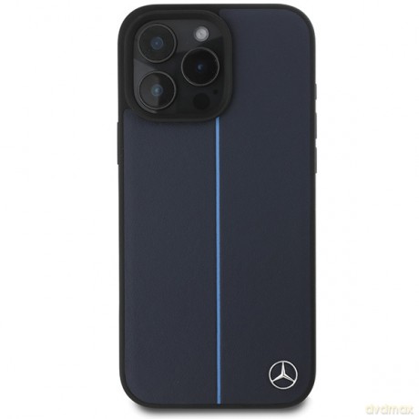 Mercedes nakładka do iPhone 16 Pro Max 6,9 MEHMP16X23RURBV Hardcase MB Blue Line Leather MagSafe granatowa
