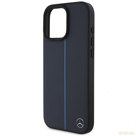 Mercedes nakładka do iPhone 16 Pro Max 6,9 MEHMP16X23RURBV Hardcase MB Blue Line Leather MagSafe granatowa