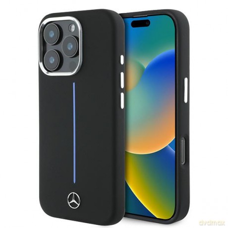Mercedes nakładka do iPhone 16 Pro Max 6,9 MEHMP16X23SUMBK Hardcase Silicone Blue Stripe MagSafe czarna