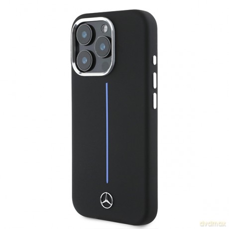 Mercedes nakładka do iPhone 16 Pro Max 6,9 MEHMP16X23SUMBK Hardcase Silicone Blue Stripe MagSafe czarna