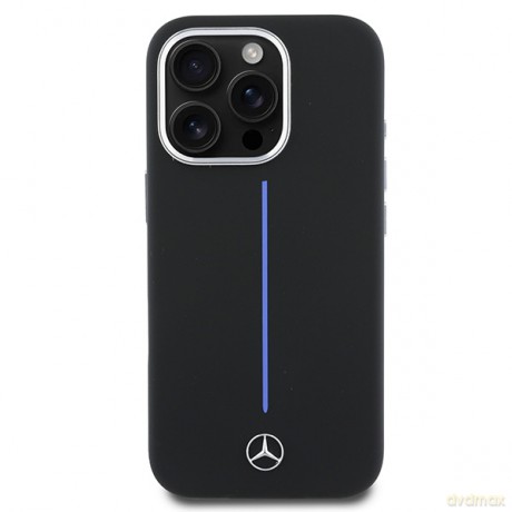 Mercedes nakładka do iPhone 16 Pro Max 6,9 MEHMP16X23SUMBK Hardcase Silicone Blue Stripe MagSafe czarna