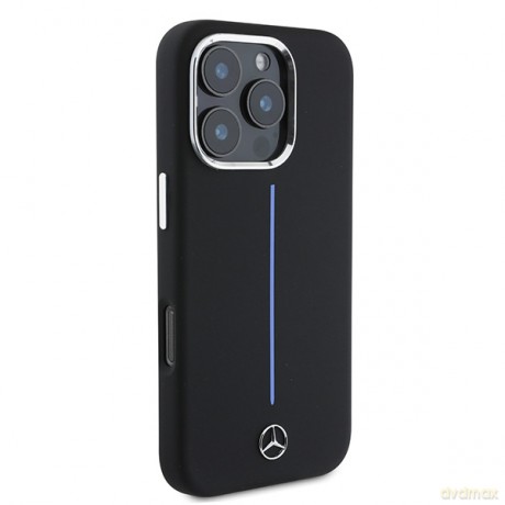 Mercedes nakładka do iPhone 16 Pro Max 6,9 MEHMP16X23SUMBK Hardcase Silicone Blue Stripe MagSafe czarna