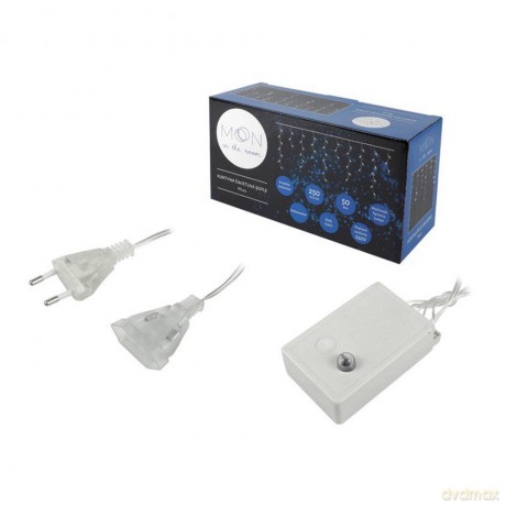 MOON Kurtyna świetlna SOPLE 250 LED, 5 m, 8 funkcji, 230V, niebieskie