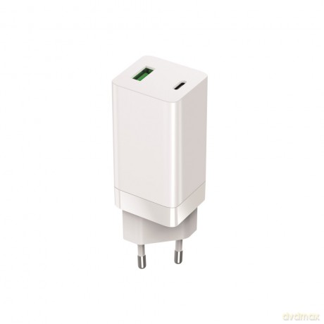 Setty ładowarka sieciowa GAN PD+QC USB + USB-C 65W LSI-02 biała