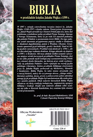 Biblia w przekładzie księdza Jakuba Wujka z 1599 r [KSIĄŻKA]