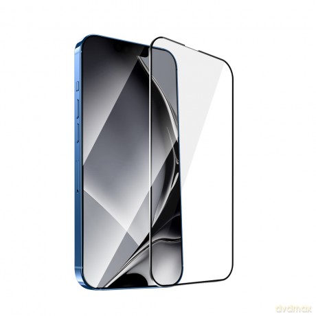 Szkło hartowane z metalową ramką do iPhone 13 Pro Max 6,7'' / 14 6,7 Plus czarna ramka