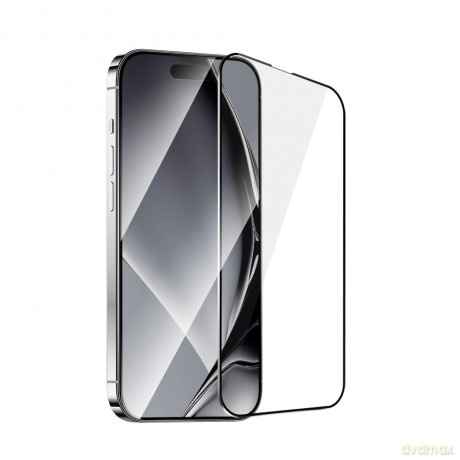 Szkło hartowane z metalową ramką do iPhone 14 Pro 6,1 czarna ramka