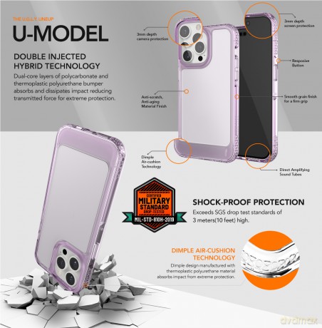 Ugly Rubber nakladka UMODEL do iPhone 15 Plus 6,7 clear czarna
