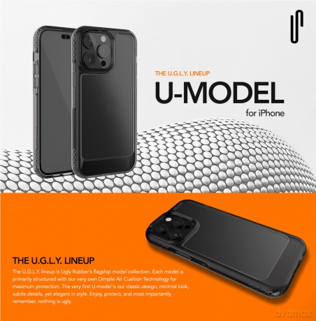 Ugly Rubber nakladka UMODEL do iPhone 15 Plus 6,7 clear czarna