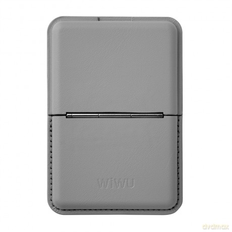 WIWU Magnetyczna nakładka portfel na telefon MW-001 szary