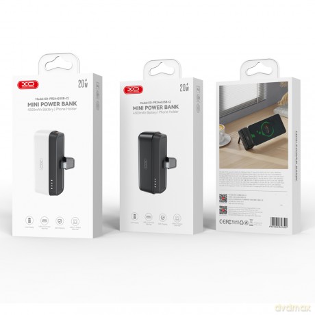 XO power bank mini PR244 20W 5000 mAh z konektorem USB-C czarny