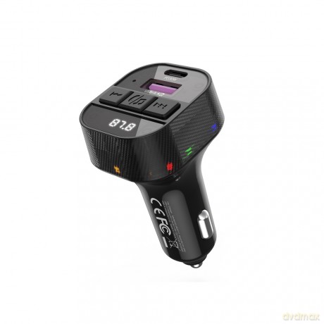 XO transmiter FM BCC17 Bluetooth MP3 ładowarka samochodowa 30W czarna + kabel USB-C - USB-C