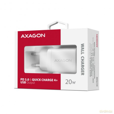 ACU-PD20W Ładowarka sieciowa PD 20W, 1x port USB-C, PD3.0/QC3.0/AFC/FCP/Apple Biała