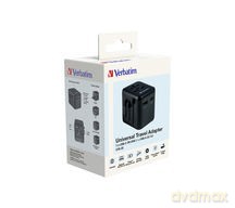 Adapter podróżny UTA-02 49544 180 krajów, ładowarka 20 W, QC 3.0. 1x USB-C, 1x USB-A