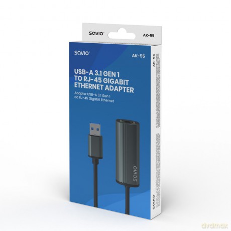 Adapter USB-A 3.1 Gen 1 do RJ-45 gigabit Ethernet, AK-55