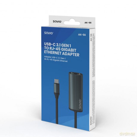 Adapter USB-C 3.1 Gen 1 do RJ-45 Gigabit Ethernet, AK-56