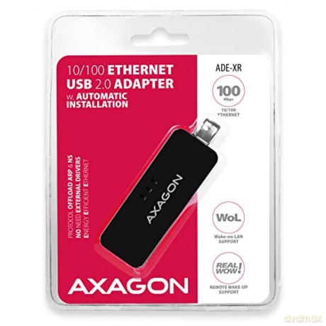 ADE-XR Karta sieciowa Fast Ethernet adapter, USB2.0, instalacja automatyczna